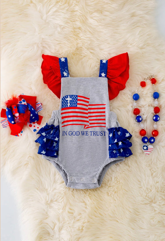 (Pre-Sale) (New) Baby Patriotic Romper (3 to 5 Business Days)