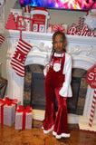 (New) Velvet Embroidery Santa Overall Set