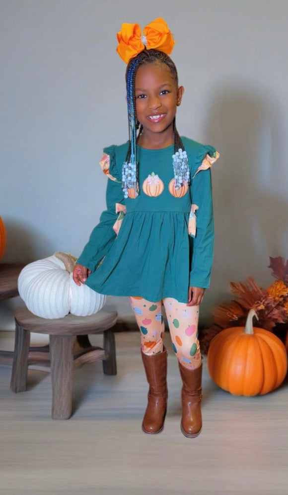 (New) Tunic Embroidery Pumpkin Legging Set