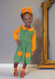 (New) 2 piece Embroidery Pumpkin Dress